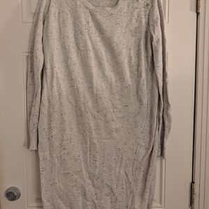 Seraphine Long Sleeve Speckled Gray Dress